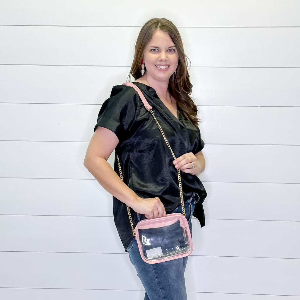 Pink Clear Crossbody Handbag - Lyla's: Clothing, Decor & More - Plano Boutique