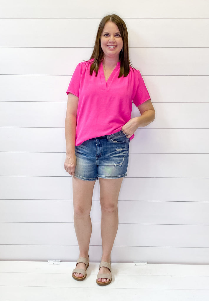 High Rise Vintage Washed Shorts by Risen - Lyla's: Clothing, Decor & More - Plano Boutique