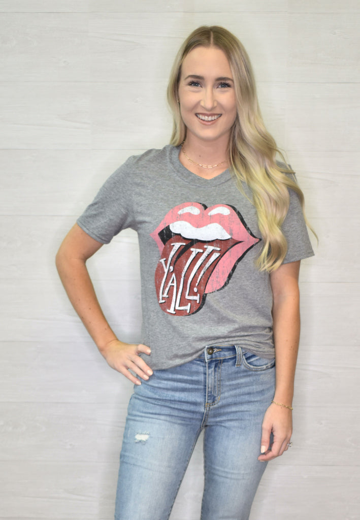 Y'all Rocker Tongue Top - Lyla's: Clothing, Decor & More - Plano Boutique