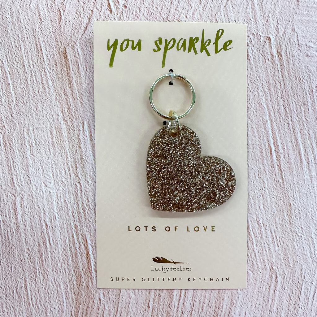 Heart Glitter Keychain - Lyla's: Clothing, Decor & More - Plano Boutique