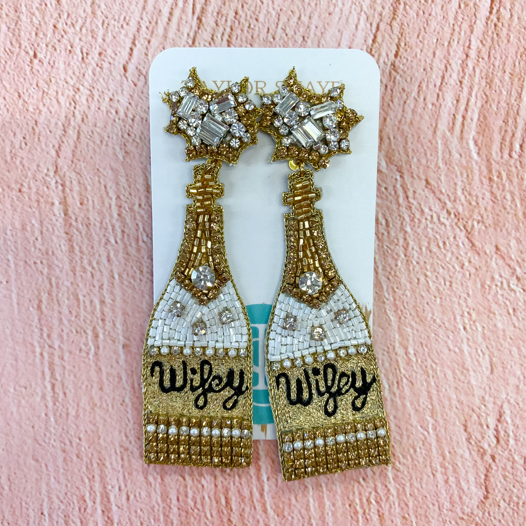 Wifey Beaded Earrings by Taylor Shaye - Lyla's: Clothing, Decor & More - Plano Boutique
