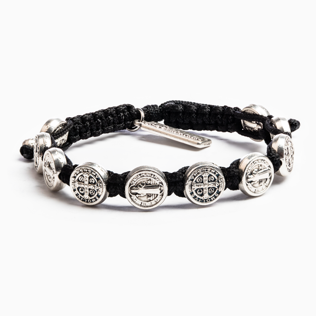 Benedictine Blessing Bracelet - Silver and Black by My Saint My Hero - Lyla's: Clothing, Decor & More - Plano Boutique