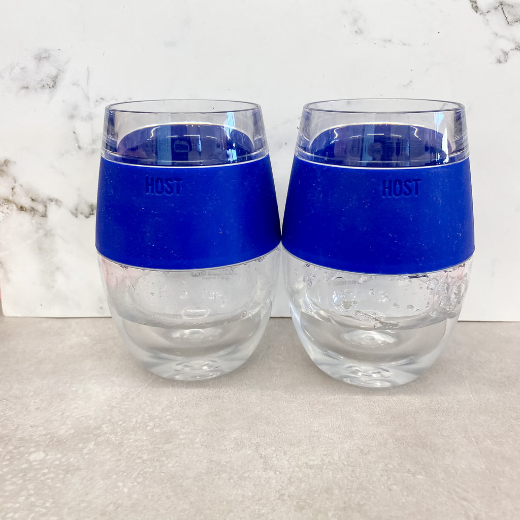 HOST Wine Freeze Cup Set in Blue - Lyla's: Clothing, Decor & More - Plano Boutique