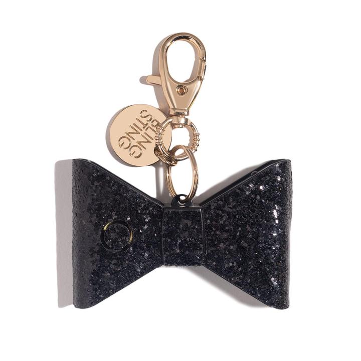 Black Glitter Bow Alarm Keychain - Lyla's: Clothing, Decor & More - Plano Boutique