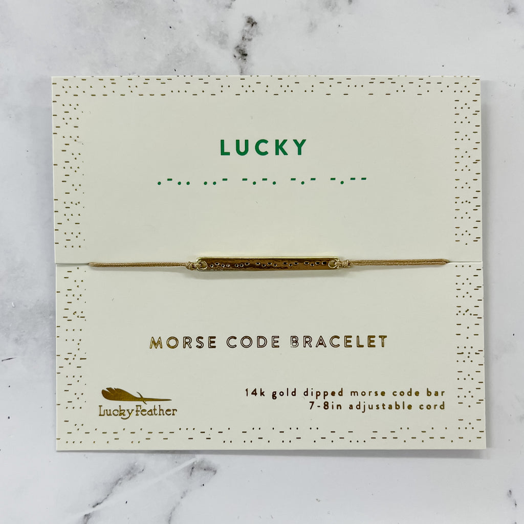 Lucky Morse Code Bar Bracelet - Lyla's: Clothing, Decor & More - Plano Boutique
