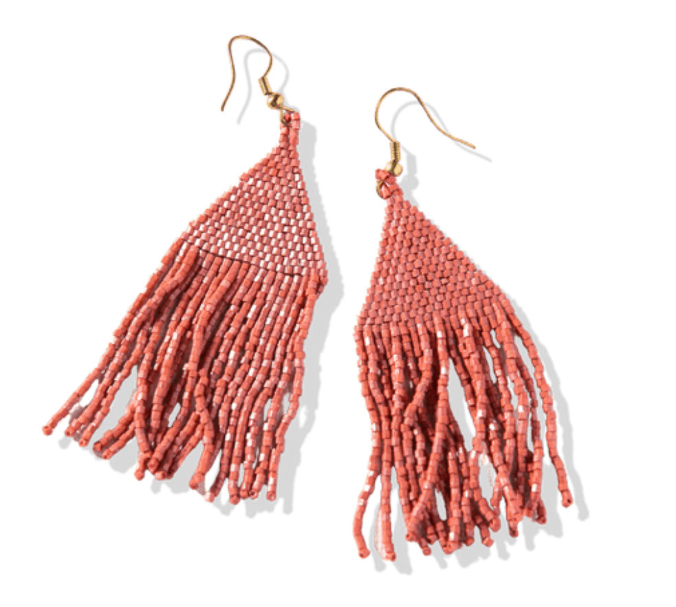 Terra Cotta Luxe Petite Fringe Earrings by Ink & Alloy - Lyla's: Clothing, Decor & More - Plano Boutique