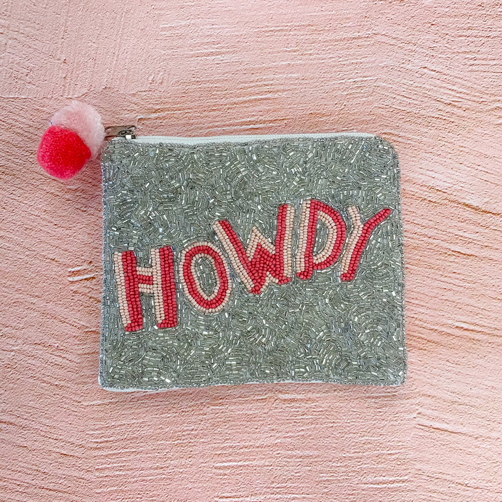 Howdy Silver Beaded Pouch - Lyla's: Clothing, Decor & More - Plano Boutique