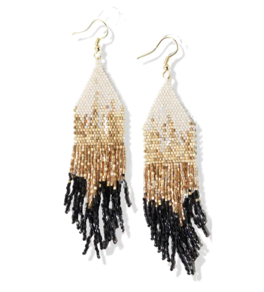 Gold Black Mixed Metallic Luxe Ombre Earrings by Ink & Alloy - Lyla's: Clothing, Decor & More - Plano Boutique