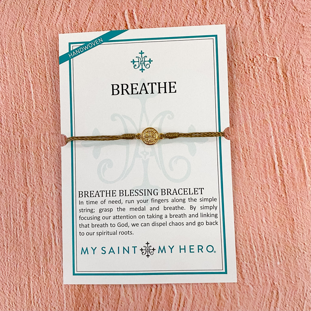 Breathe Blessing Bracelet Taupe - My Saint My Hero - Lyla's: Clothing, Decor & More - Plano Boutique