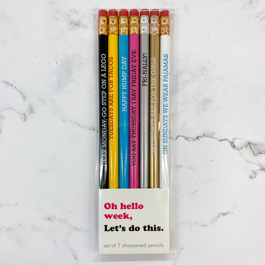 Pencil Set - Oh Hello Week, Let's Do This - Lyla's: Clothing, Decor & More - Plano Boutique