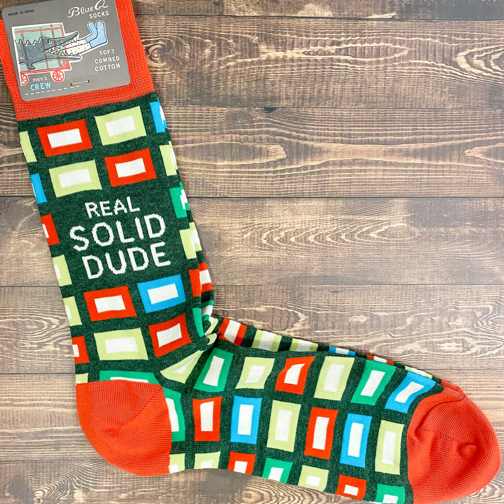 Real Solid Dude Mens Socks - Lyla's: Clothing, Decor & More - Plano Boutique