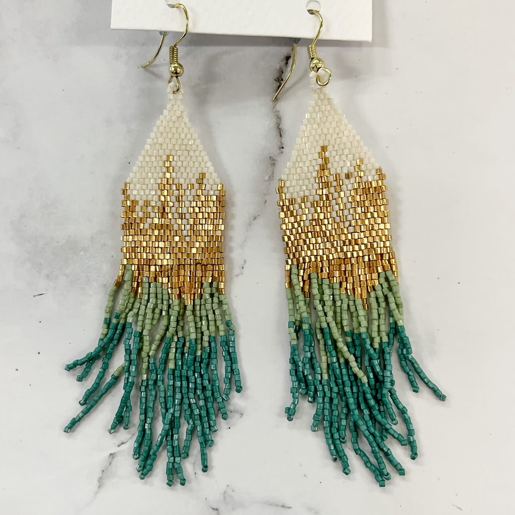 Mint Teal Mixed Metallic Luxe Ombre Earrings by Ink & Alloy - Lyla's: Clothing, Decor & More - Plano Boutique