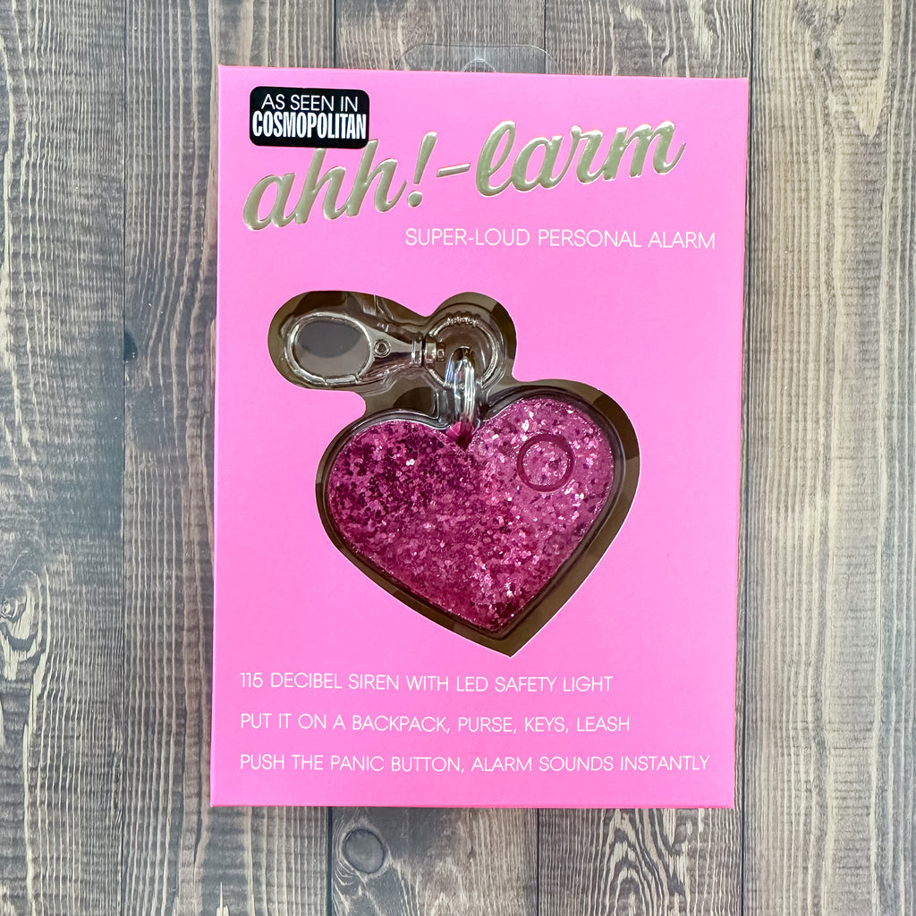 Pink Glitter Heart Safety Alarm - Lyla's: Clothing, Decor & More - Plano Boutique
