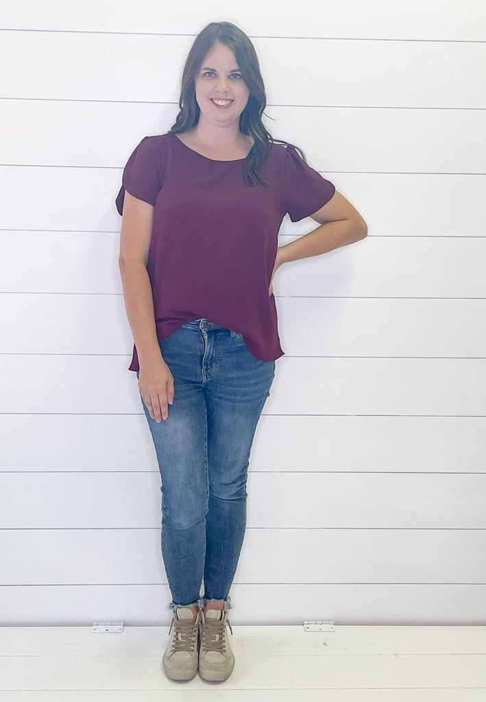 Wonder About You Burgundy Top - Lyla's: Clothing, Decor & More - Plano Boutique