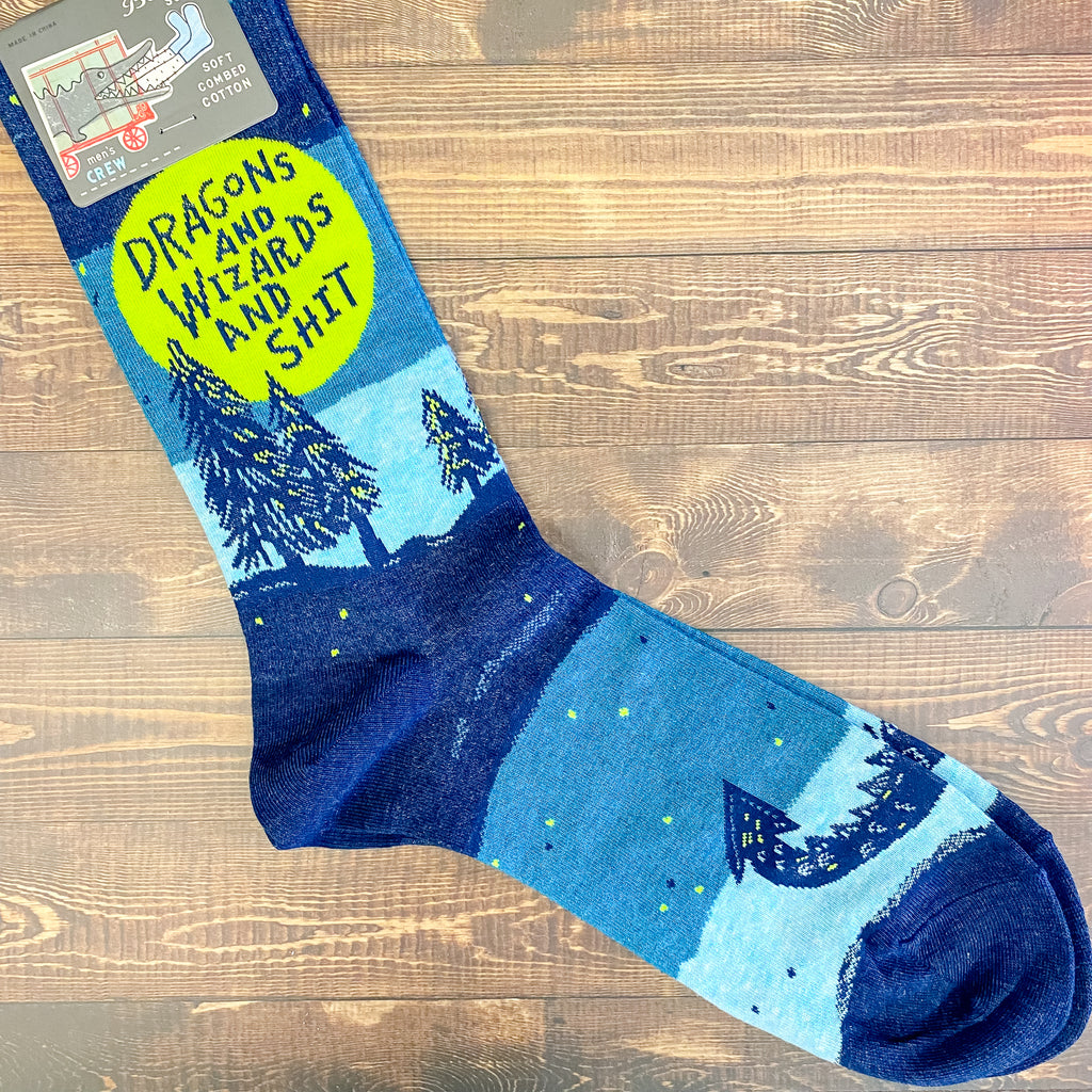 Dragons and Wizards and Shit Mens Socks - Lyla's: Clothing, Decor & More - Plano Boutique