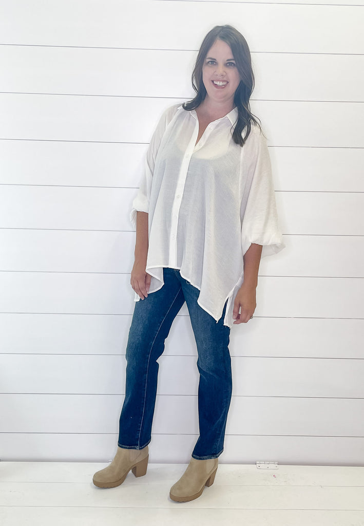 Not Over You Oversized Ivory Top - Lyla's: Clothing, Decor & More - Plano Boutique