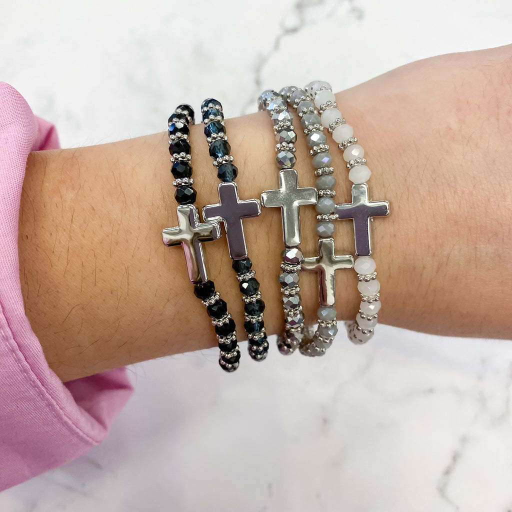 Cross Beaded Bracelet - Lyla's: Clothing, Decor & More - Plano Boutique