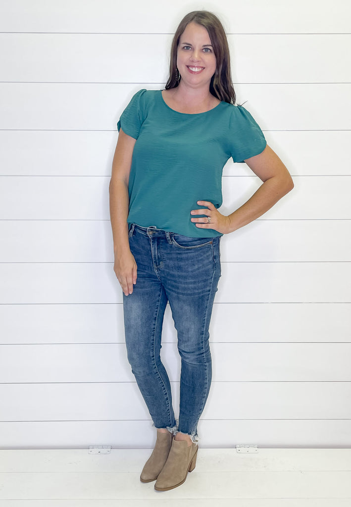 Wonder About You Seafoam Top - Lyla's: Clothing, Decor & More - Plano Boutique