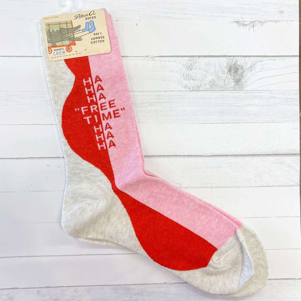 Free Time Hahaha Ladies Socks - Lyla's: Clothing, Decor & More - Plano Boutique