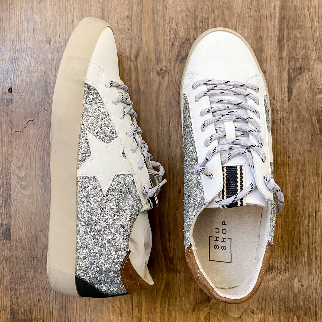 Paula Silver Sparkle Shu Shop Sneaker - Lyla's: Clothing, Decor & More - Plano Boutique
