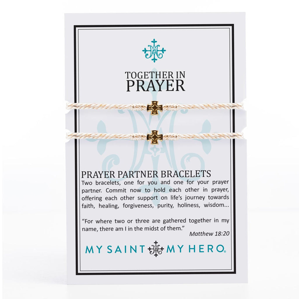 Together in Prayer Bracelet Set Gold - My Saint My Hero - Lyla's: Clothing, Decor & More - Plano Boutique