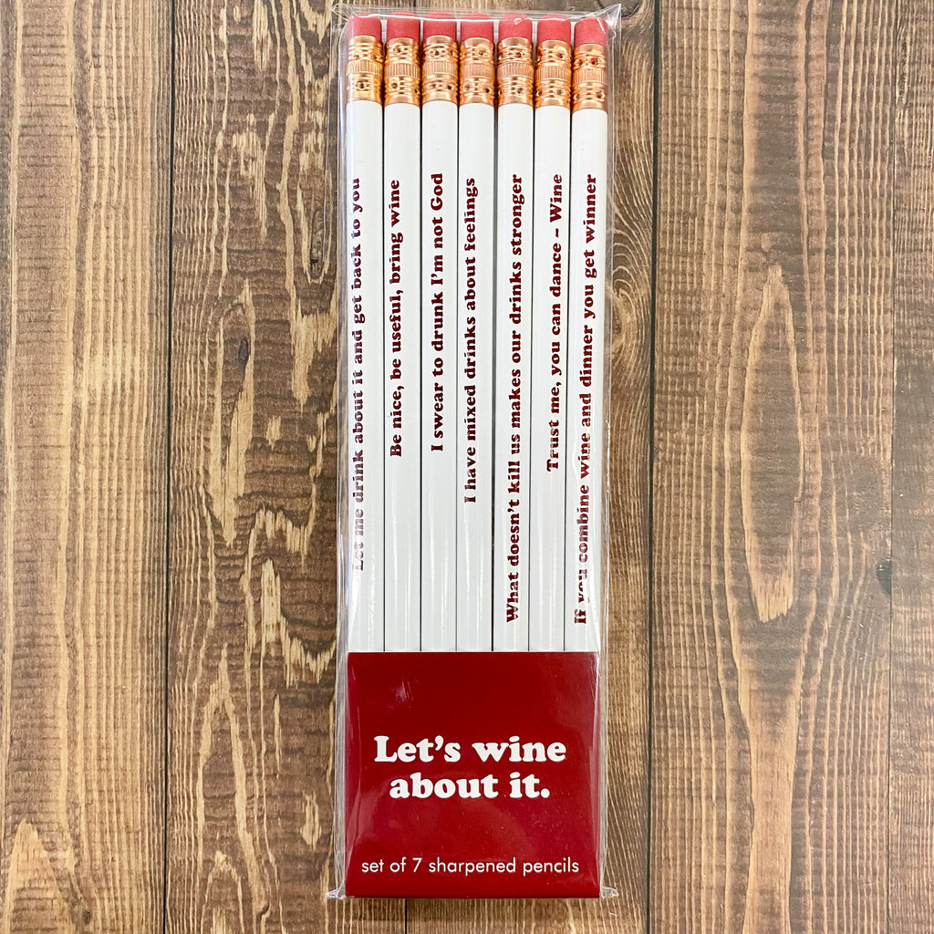 Pencil Set – Let’s Wine About It - Lyla's: Clothing, Decor & More - Plano Boutique