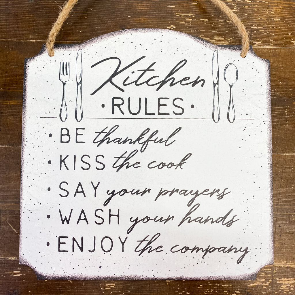 Kitchen Rules Wall Sign - Lyla's: Clothing, Decor & More - Plano Boutique