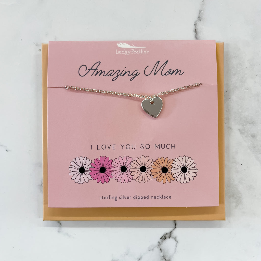 Amazing Mom Necklace - Heart - Lyla's: Clothing, Decor & More - Plano Boutique