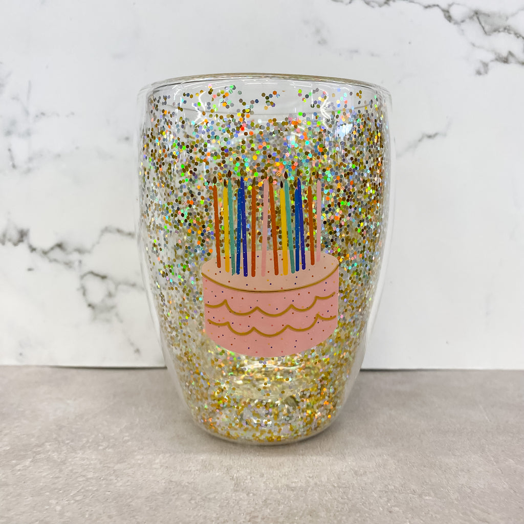 Cake Gold Confetti Wine Glass - Lyla's: Clothing, Decor & More - Plano Boutique