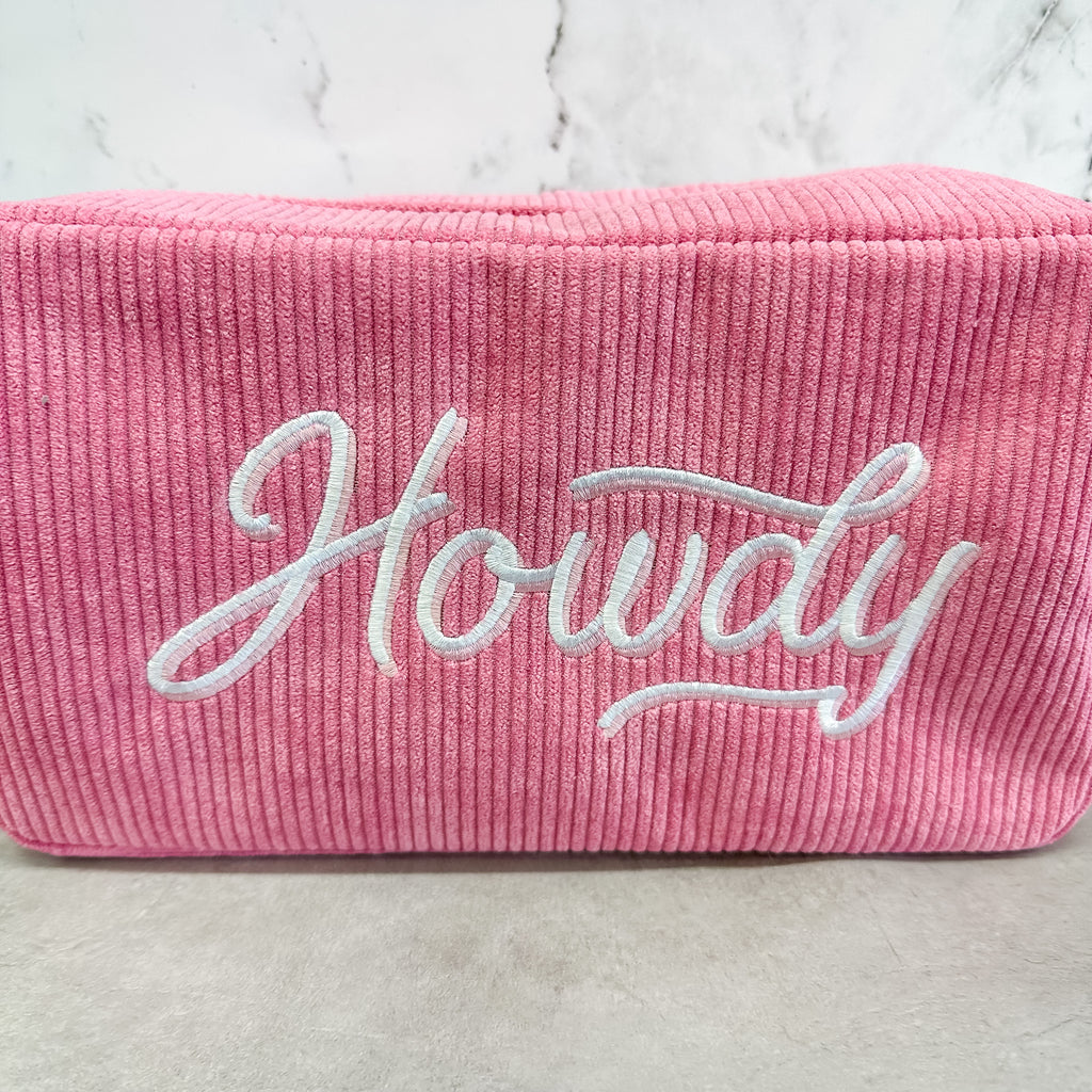 Howdy Corduroy Cosmetic Bag - Lyla's: Clothing, Decor & More - Plano Boutique