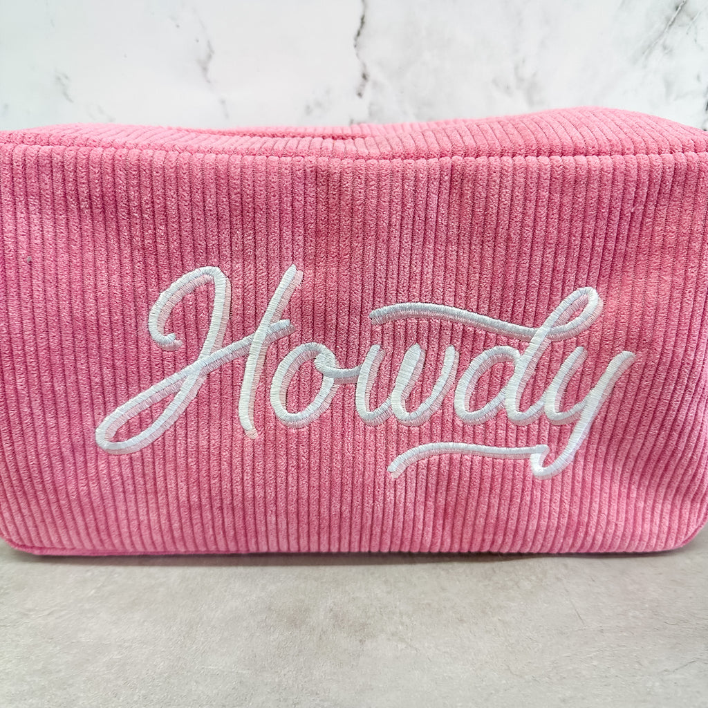 Howdy Corduroy Cosmetic Bag - Lyla's: Clothing, Decor & More - Plano Boutique