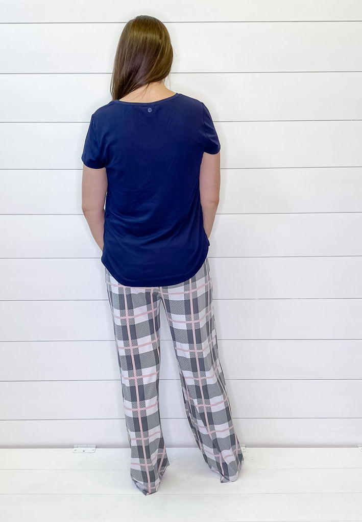 Blush Plaid Pajama Pants - Lyla's: Clothing, Decor & More - Plano Boutique
