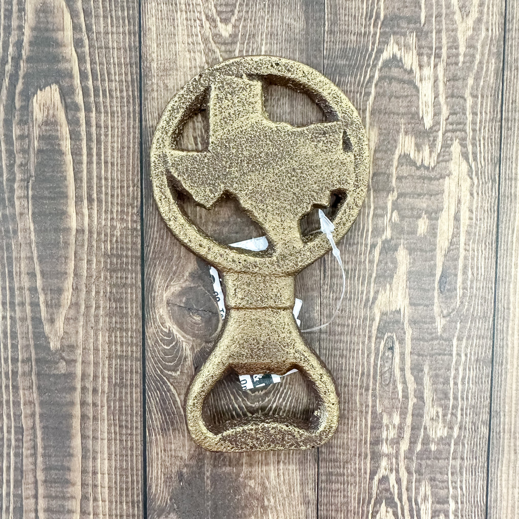 Texas Gold Bottle Opener - Lyla's: Clothing, Decor & More - Plano Boutique