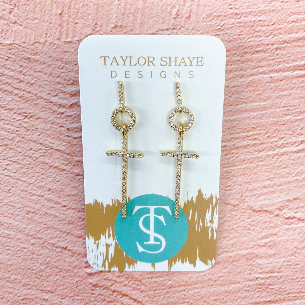 Catherine Cross Earrings by Taylor Shaye - Lyla's: Clothing, Decor & More - Plano Boutique