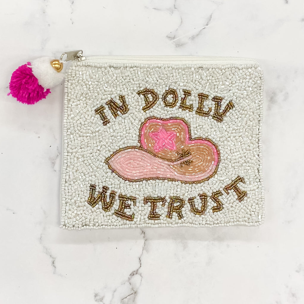 In Dolly We Trust Beaded Coin Purse - Lyla's: Clothing, Decor & More - Plano Boutique