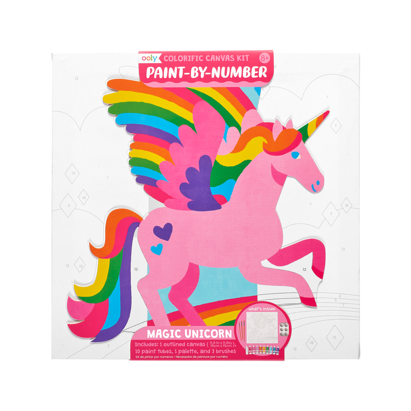 Colorific Canvas Paint By Number Kit: Magic Unicorn by OOLY - Lyla's: Clothing, Decor & More - Plano Boutique