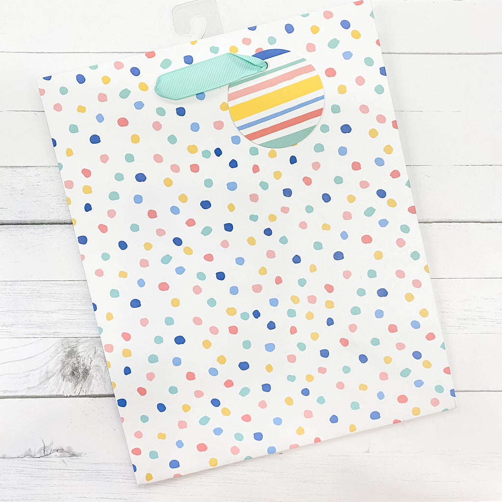 Happy Stripes and Dots Gift Bag - Medium - Lyla's: Clothing, Decor & More - Plano Boutique