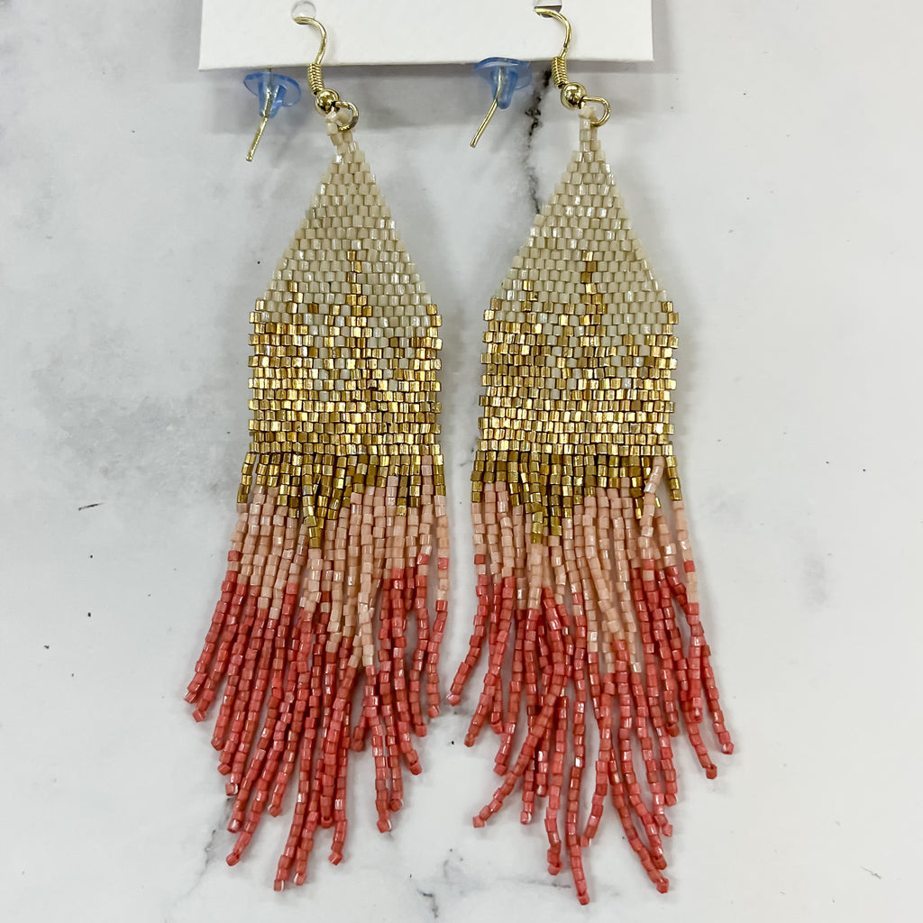 Pink Terracotta Mixed Metallic Luxe Ombre Earrings by Ink & Alloy - Lyla's: Clothing, Decor & More - Plano Boutique