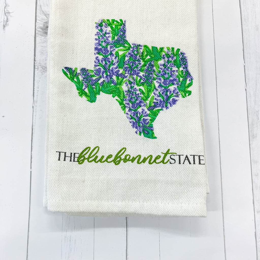 Texas Bluebonnet Hand Towel - Lyla's: Clothing, Decor & More - Plano Boutique