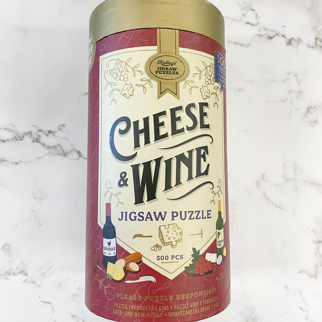 Cheese + Wine 500 Piece Jigsaw Puzzle - Lyla's: Clothing, Decor & More - Plano Boutique