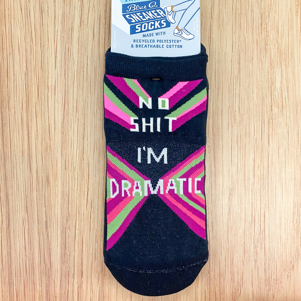 No Shit I'm Dramatic Sneaker Socks - Lyla's: Clothing, Decor & More - Plano Boutique