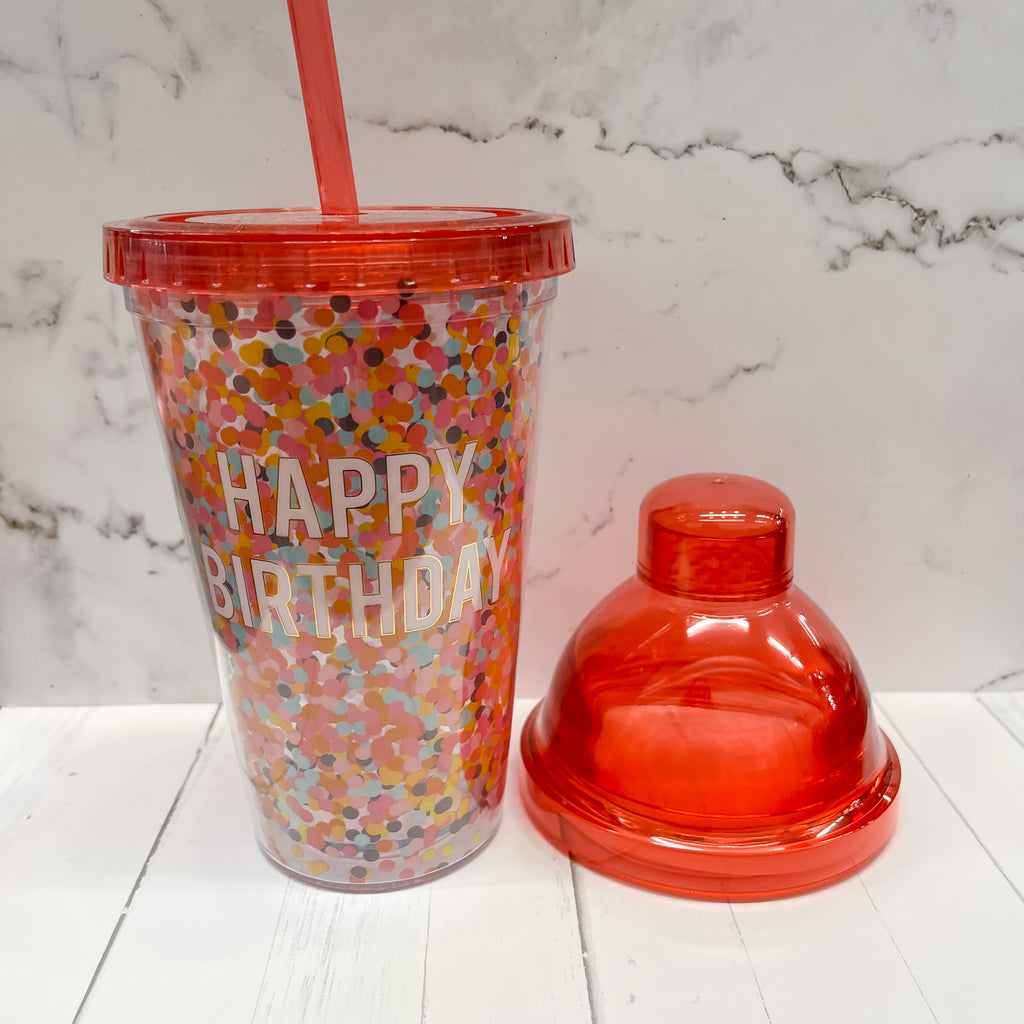 Happy Birthday Shaker/Tumbler Set - Lyla's: Clothing, Decor & More - Plano Boutique