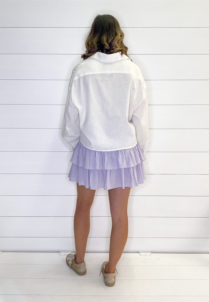 Fun and Flirty Ruffle Lavender Skirt - Lyla's: Clothing, Decor & More - Plano Boutique