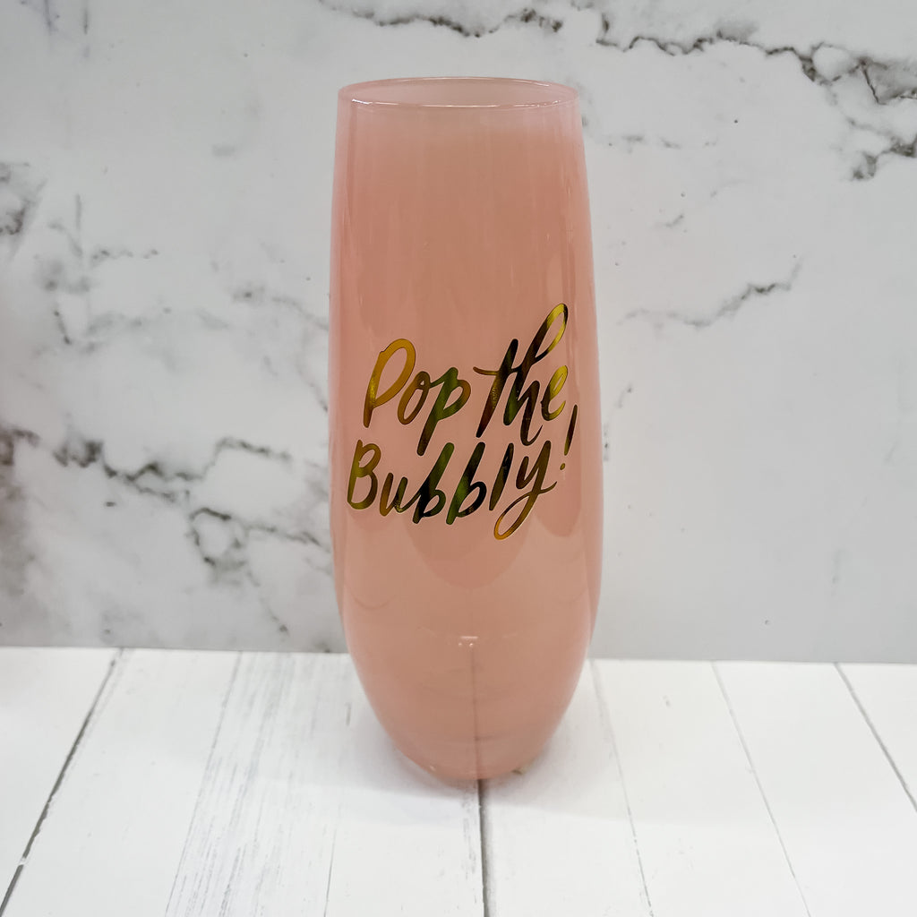 Pop the Bubbly Champagne Glass - Lyla's: Clothing, Decor & More - Plano Boutique